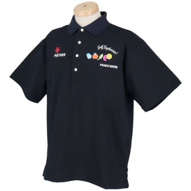 パーリーゲイツ PEARLY GATES　メンズ ロゴプリント Pe格子サッカー 半袖 ポロシャツ 053-5260617　2025年モデル 詳細7