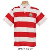 パーリーゲイツ PEARLY GATES　メンズ 切替ボーダー 半袖 ポロシャツ 053-5160509　2025年モデル ホワイト×レッド