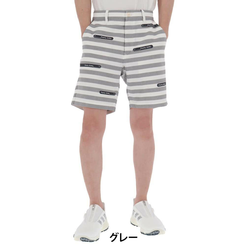 パーリーゲイツ PEARLY GATES メンズ ボーダー柄 ストレッチ ショートパンツ 053-5132513 2025年モデル