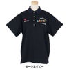 パーリーゲイツ PEARLY GATES　レディース ロゴプリント Pe格子サッカー 半袖 ポロシャツ 055-5260618　2025年モデル ダークネイビー