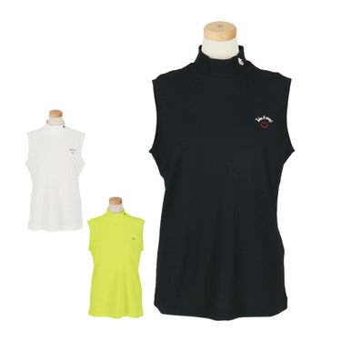 パーリーゲイツ PEARLY GATES　レディース ハニカム 鹿の子 スリーブレス モックネックシャツ 055-5267612　2025年モデル 詳細1