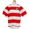 パーリーゲイツ PEARLY GATES　レディース 切替ボーダー 半袖 ポロシャツ 055-5160510　2025年モデル ホワイト×レッド