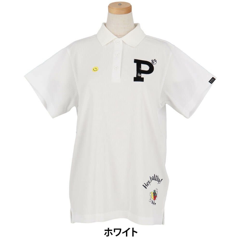 パーリーゲイツ PEARLY GATES　レディース ワッフルメッシュ 半袖 ポロシャツ 055-5160514　2025年モデル ホワイト