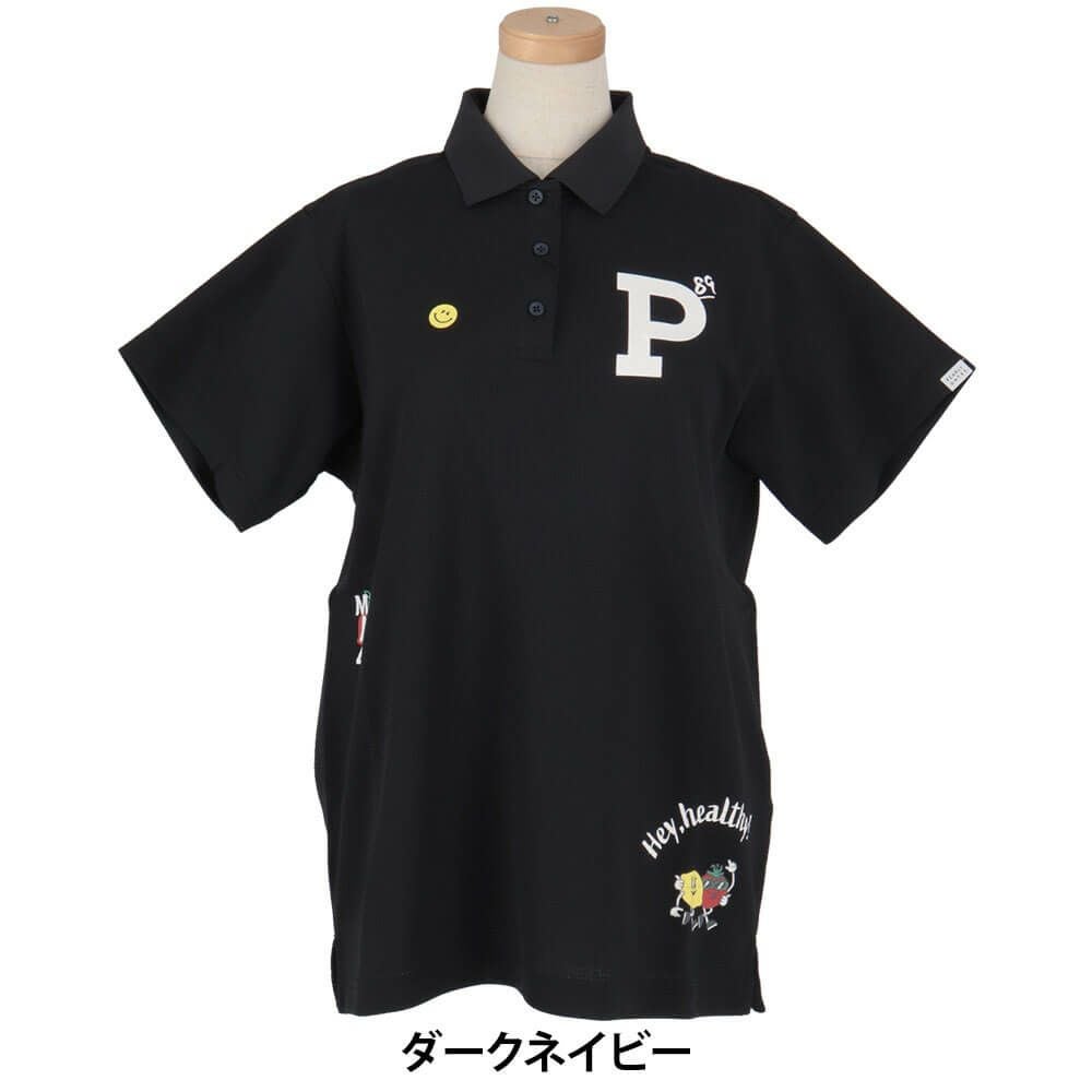 パーリーゲイツ PEARLY GATES　レディース ワッフルメッシュ 半袖 ポロシャツ 055-5160514　2025年モデル ダークネイビー