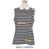 パーリーゲイツ PEARLY GATES　レディース 4WAY ポップコーン スリーブレス ポロシャツ 055-5160526　2025年モデル ネイビー×ホワイト