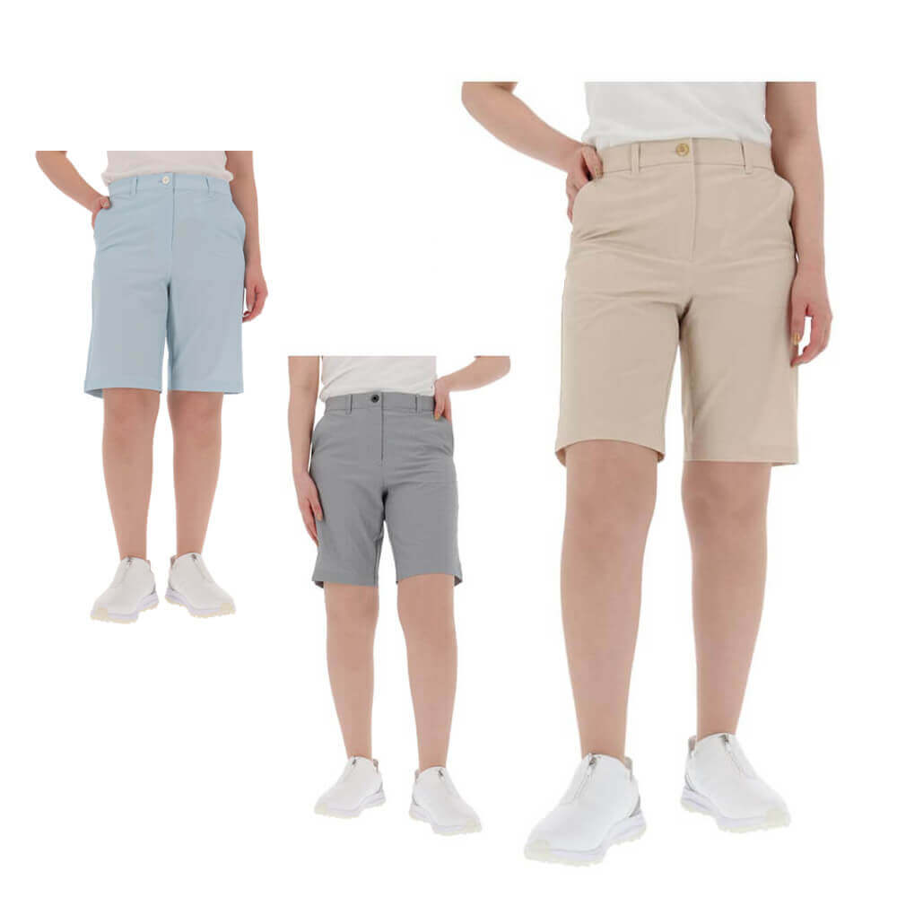 マンシングウェア Munsingwear　レディース サッカーストライプ柄 ストレッチ ショートパンツ MG5SHP81L　2025年モデル