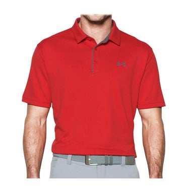 アンダーアーマー UNDER ARMOUR　メンズ 4WAYストレッチ UVケア 半袖 ポロシャツ 1290140 600 Red/Graphite Red（475）