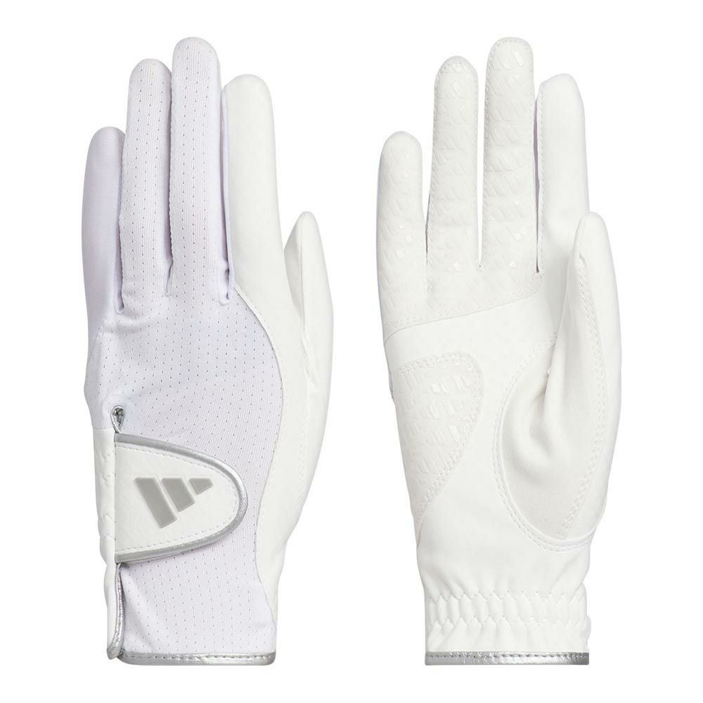 アディダス adidas W COOL クール ハイグリップ 25 ペア 両手用 レディース ゴルフグローブ KVH39 JE7162 ホワイト/シルバーメタリック 2025年モデル