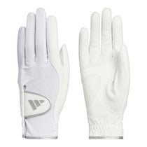 アディダス adidas　W COOL クール ハイグリップ 25 ペア　両手用 レディース ゴルフグローブ KVH39 JE7162 ホワイト/シルバーメタリック　2025年モデル