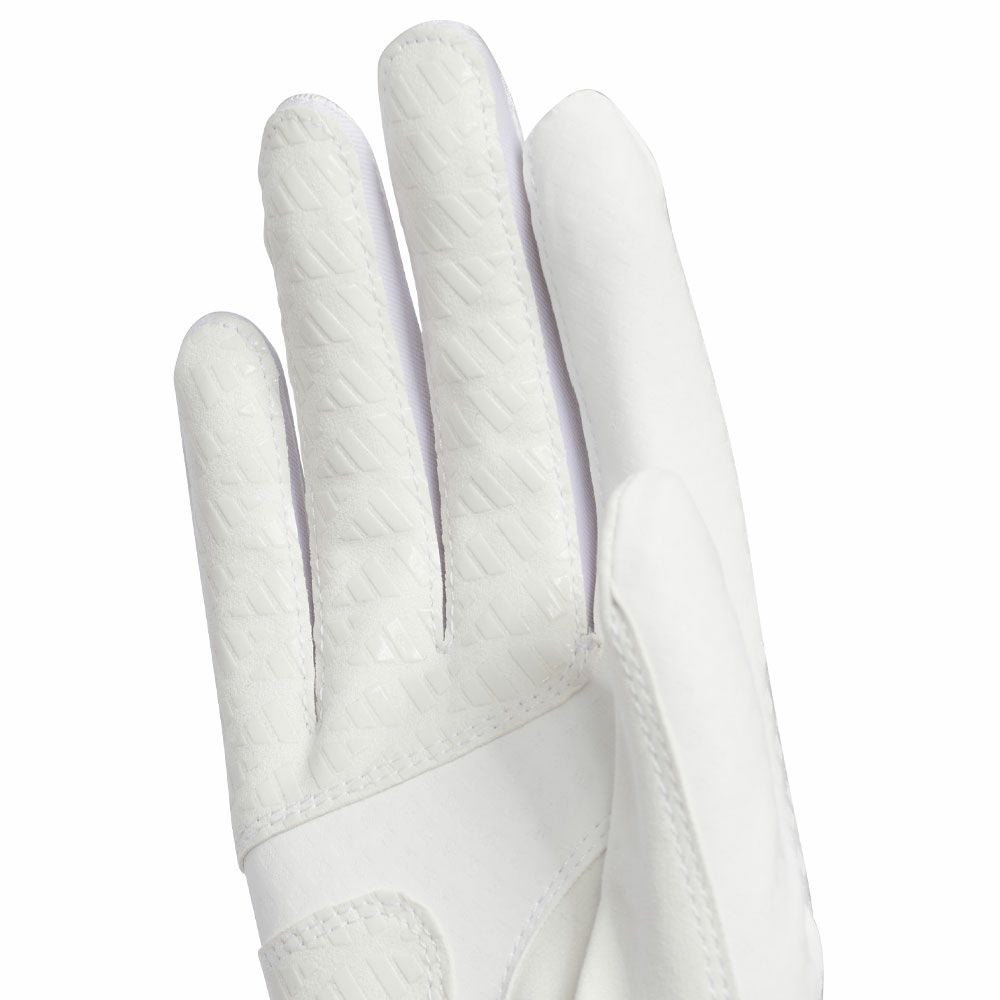  アディダス adidas　W COOL クール ハイグリップ 25 ペア　両手用 レディース ゴルフグローブ KVH39 JE7162 ホワイト/シルバーメタリック　2025年モデル 詳細1