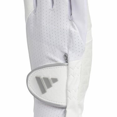  アディダス adidas　W COOL クール ハイグリップ 25 ペア　両手用 レディース ゴルフグローブ KVH39 JE7162 ホワイト/シルバーメタリック　2025年モデル 詳細2