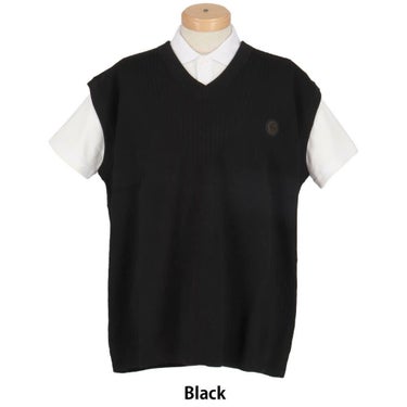 ボス BOSS　編地切替 ロゴ刺繍 Vネック ベスト 50530952 画像4