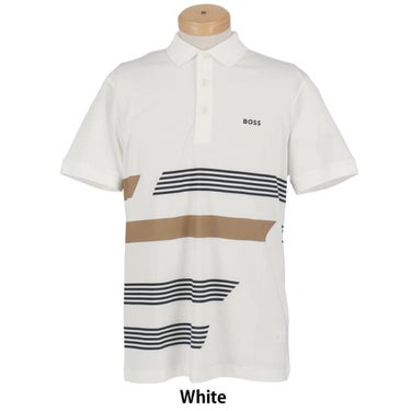 ボス BOSS　Paddy ストレッチジャージー ポロシャツ ストライププリント 半袖 ポロシャツ 50536785