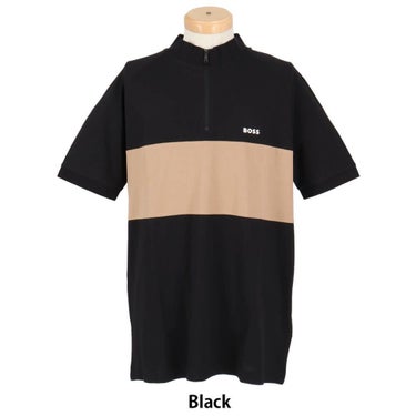 ボス BOSS　アクティブ コットンブレンド ブロックストライプ 半袖 ハーフジップシャツ 50538102 画像4