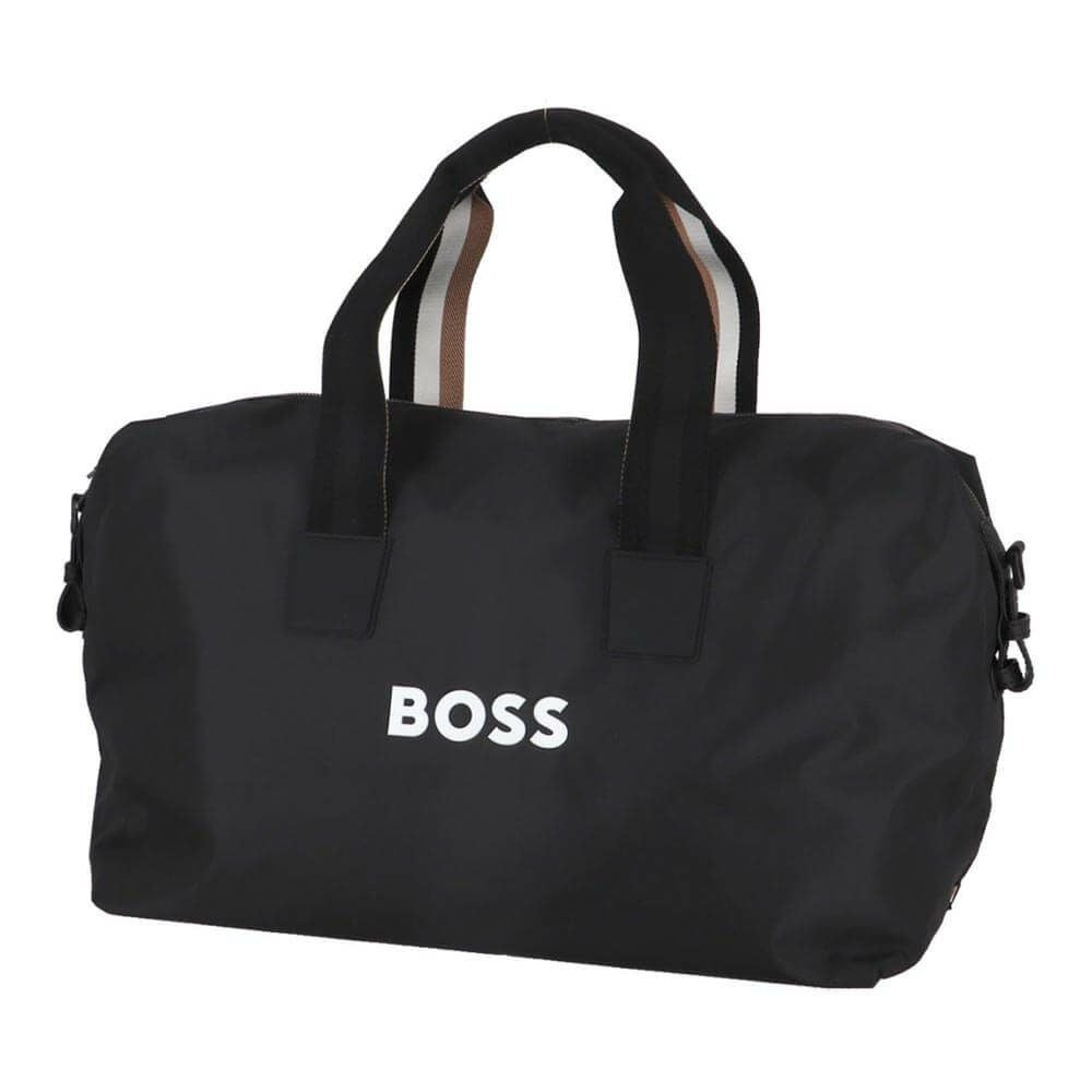 ボス BOSS　コントラストロゴ ホールドオール デタッチャブルストラップ　ボストンバッグ 50511942 001 Black Black