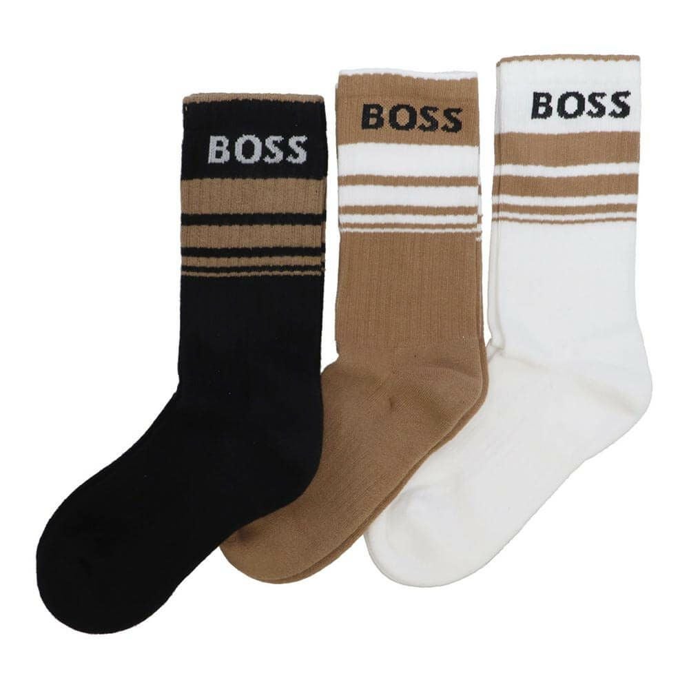 ボス BOSS ショートソックス 3足セット ライン＆ロゴ 50515143 960 OpenMiscellaneous