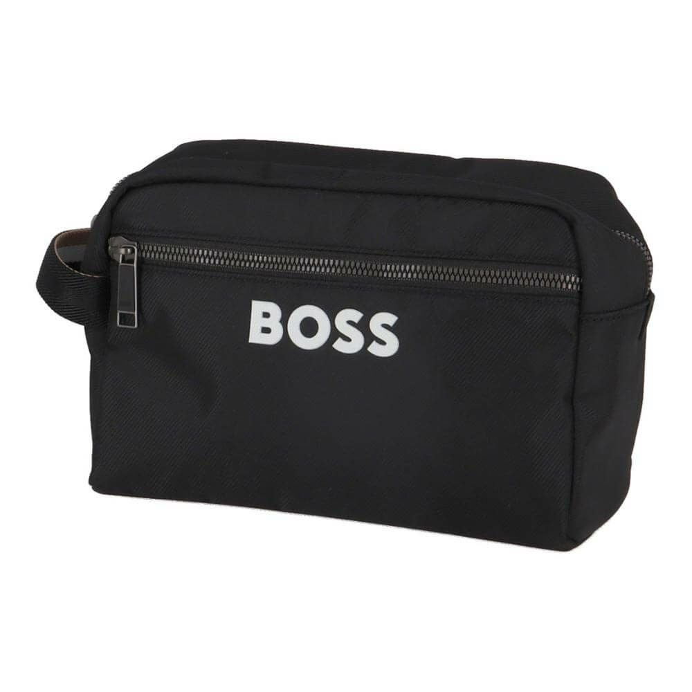 ボス BOSS　コントラストロゴ　トラベルポーチ 50529212 001 Black Black