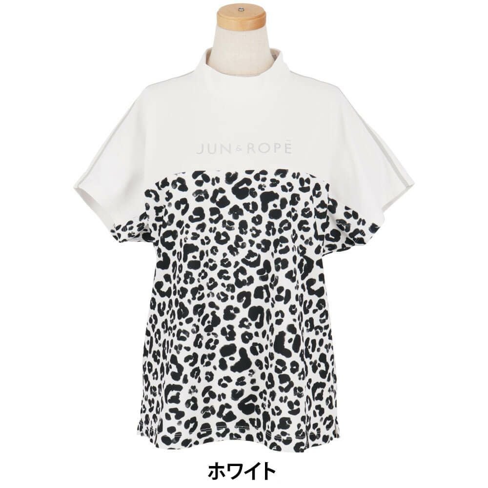 ジュン アンド ロペ JUN ＆ ROPE　レディース バイカラー 半袖 モックネック プルオーバー ERM35100　2025年モデル ホワイト