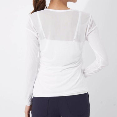 マリクレール marie claire　レディース UVカット メッシュ切替 長袖 Uネック インナーシャツ 714-982-5 ホワイト　2025年モデル 詳細1