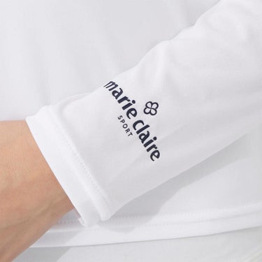 マリクレール marie claire　レディース UVカット メッシュ切替 長袖 Uネック インナーシャツ 714-982-5 ホワイト　2025年モデル 詳細4