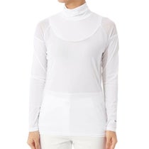 マリクレール marie claire　レディース UVカット メッシュ切替 長袖 ハイネック インナーシャツ 7149-835 ホワイト　2025年モデル