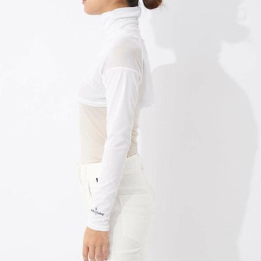 マリクレール marie claire　レディース UVカット メッシュ切替 ボレロ丈 長袖 ハイネック インナーシャツ 7149-845 ホワイト　2025年モデル 詳細2