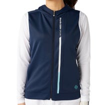 マリクレール marie claire　レディース 接触冷感 ロゴプリント フード付き フルジップ ベスト 715-250 ネイビー　2025年モデル