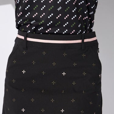 マリクレール marie claire　レディース 飛び柄 ストレッチ ウエストライン スカート 715-360 ブラック　2025年モデル 詳細3