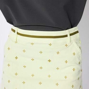 マリクレール marie claire　レディース 飛び柄 ストレッチ ウエストライン スカート 715-360 イエロー　2025年モデル 詳細3