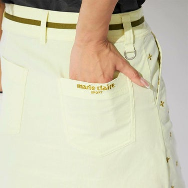 マリクレール marie claire　レディース 飛び柄 ストレッチ ウエストライン スカート 715-360 イエロー　2025年モデル 詳細4