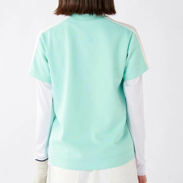 マリクレール marie claire　レディース 配色切替 半袖 プルオーバー & 長袖 Uネック インナーシャツ 715-553 ブルー　2025年モデル 詳細1