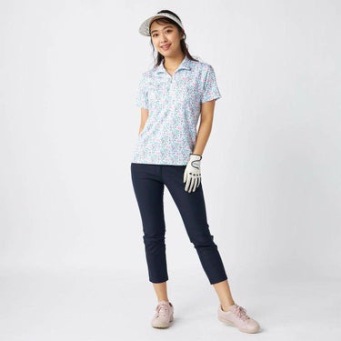 マリクレール marie claire　レディース 花柄 総柄 半袖 ハーフジップシャツ 715-651 ピンク　2025年モデル 詳細4