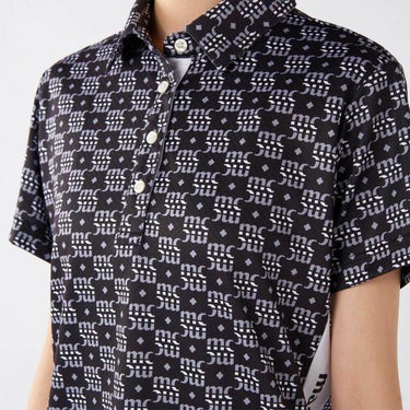 マリクレール marie claire　レディース モノグラム柄 配色切替 半袖 ポロシャツ 715-652 ブラック　2025年モデル 詳細3