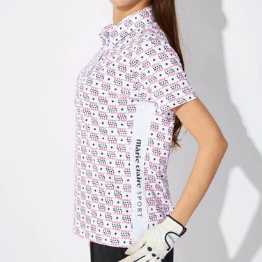 マリクレール marie claire　レディース モノグラム柄 配色切替 半袖 ポロシャツ 715-652 ピンク　2025年モデル 詳細2