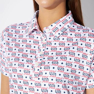 マリクレール marie claire　レディース モノグラム柄 配色切替 半袖 ポロシャツ 715-652 ピンク　2025年モデル 詳細3