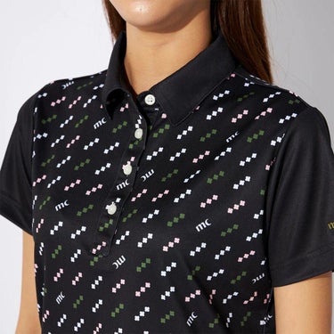 マリクレール marie claire　レディース 接触冷感 ロゴモチーフ 半袖 ポロシャツ 715-654 ブラック　2025年モデル 詳細3