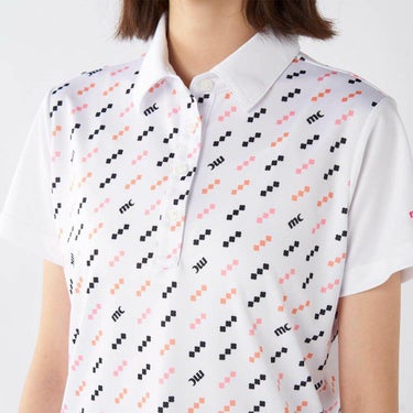 マリクレール marie claire　レディース 接触冷感 ロゴモチーフ 半袖 ポロシャツ 715-654 ホワイト　2025年モデル 詳細3