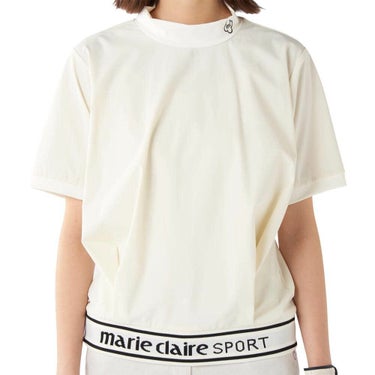 マリクレール marie claire　レディース 撥水 8WAYストレッチ 半袖 プルオーバー 715-656 ホワイト　2025年モデル ホワイト