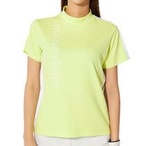 マリクレール marie claire　レディース 配色切替 半袖 モックネックシャツ 715-659 イエロー　2025年モデル