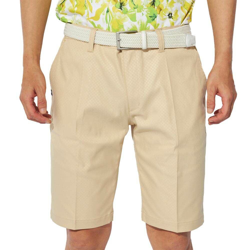 フィラ FILA　メンズ 撥水 エンボスプリント ツイル ショートパンツ 745-309 ベージュ　2025年モデル