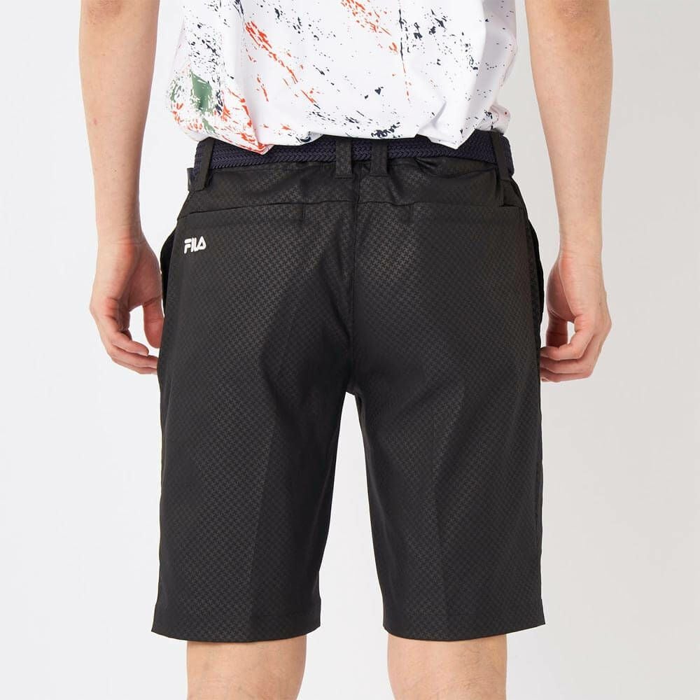 フィラ FILA　メンズ 撥水 エンボスプリント ツイル ショートパンツ 745-309 ブラック　2025年モデル 詳細2