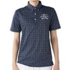フィラ FILA　メンズ ドット柄 ストレッチ 半袖 ボタンダウン ポロシャツ 745-602 ネイビー　2025年モデル