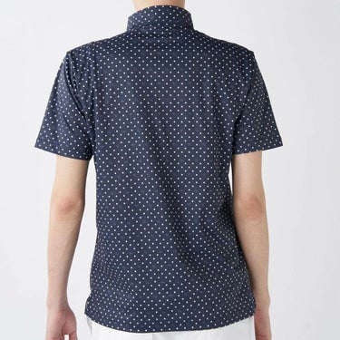 フィラ FILA　メンズ ドット柄 ストレッチ 半袖 ボタンダウン ポロシャツ 745-602 ネイビー　2025年モデル 詳細2