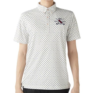 フィラ FILA　メンズ ドット柄 ストレッチ 半袖 ボタンダウン ポロシャツ 745-602 ホワイト　2025年モデル