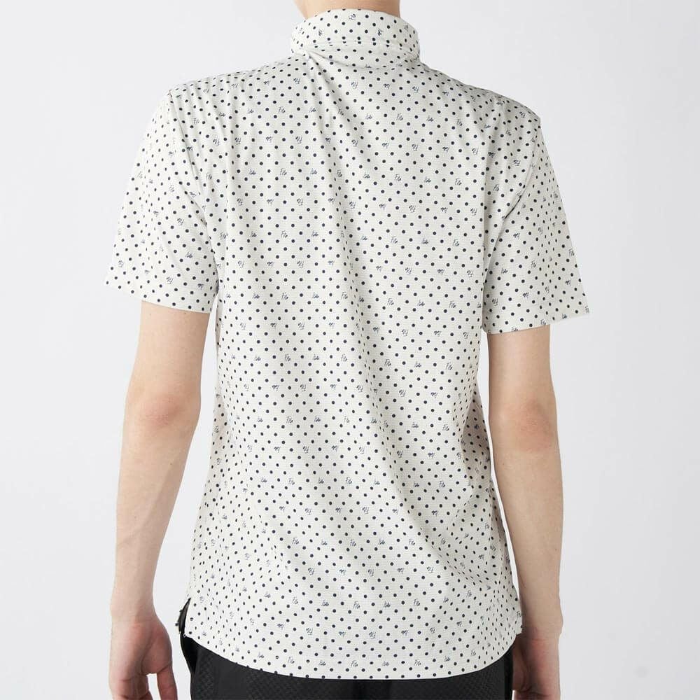 フィラ FILA　メンズ ドット柄 ストレッチ 半袖 ボタンダウン ポロシャツ 745-602 ホワイト　2025年モデル 詳細2