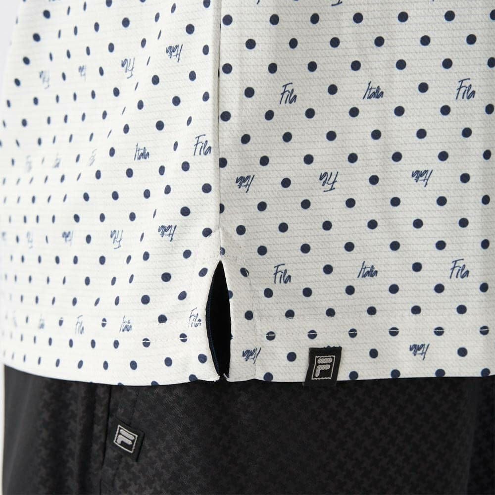 フィラ FILA　メンズ ドット柄 ストレッチ 半袖 ボタンダウン ポロシャツ 745-602 ホワイト　2025年モデル 詳細5