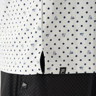 フィラ FILA　メンズ ドット柄 ストレッチ 半袖 ボタンダウン ポロシャツ 745-602 ホワイト　2025年モデル 詳細5