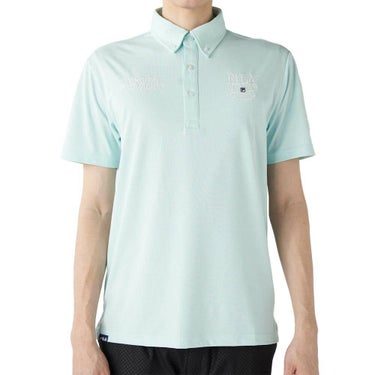 フィラ FILA　メンズ ロゴ刺繍 ストレッチ 半袖 ボタンダウン ポロシャツ 745-606 ライトブルー　2025年モデル