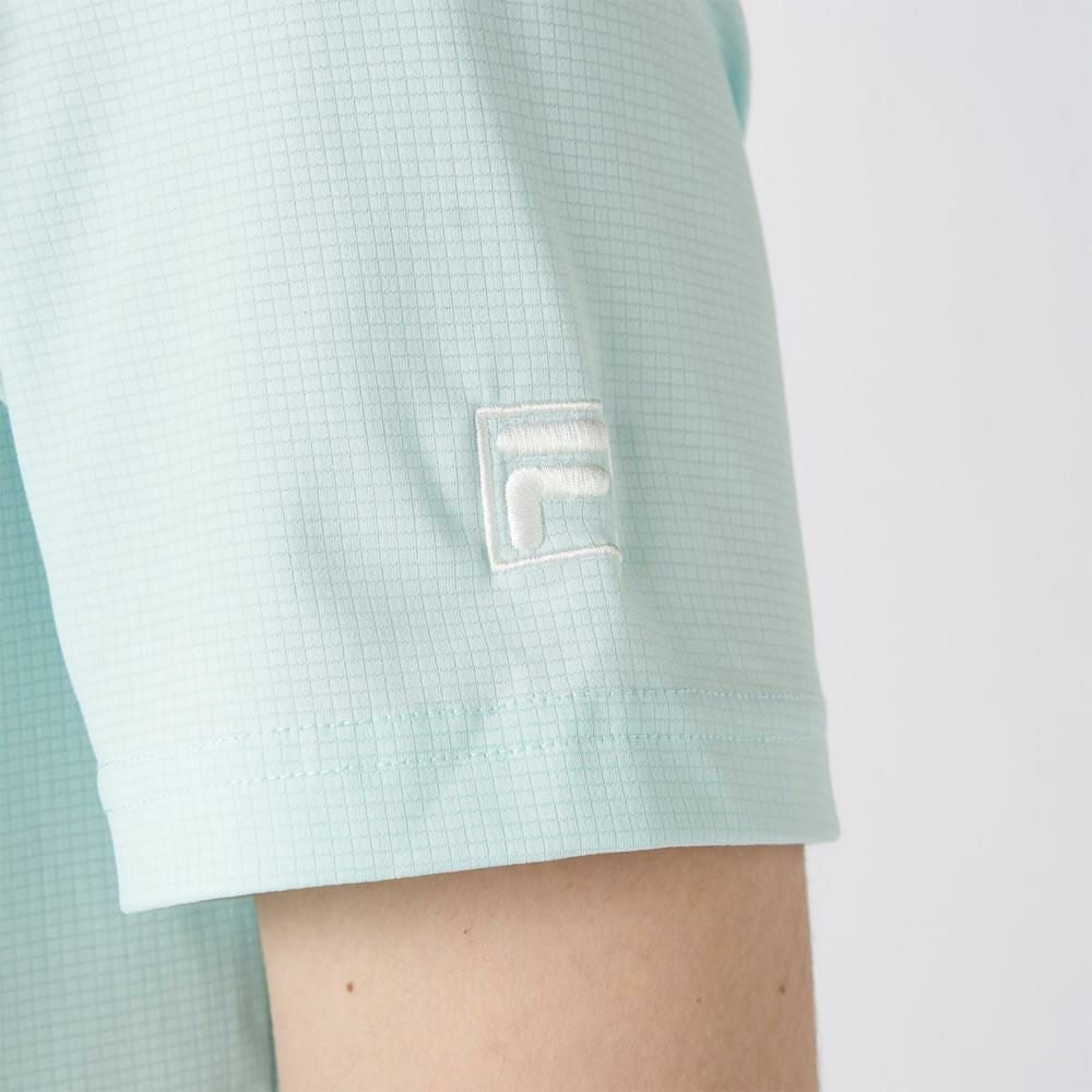 フィラ FILA　メンズ ロゴ刺繍 ストレッチ 半袖 ボタンダウン ポロシャツ 745-606 ライトブルー　2025年モデル 詳細6