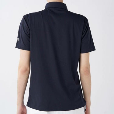 フィラ FILA　メンズ ロゴ刺繍 ストレッチ 半袖 ボタンダウン ポロシャツ 745-606 ネイビー　2025年モデル 詳細2